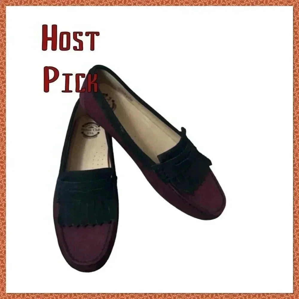 🔥 Host Pick 🔥 Driver Club USA burgundy Women's Moccasin loafers Size 9